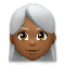 Woman- Medium-Dark Skin Tone- White Hair emoji on LG